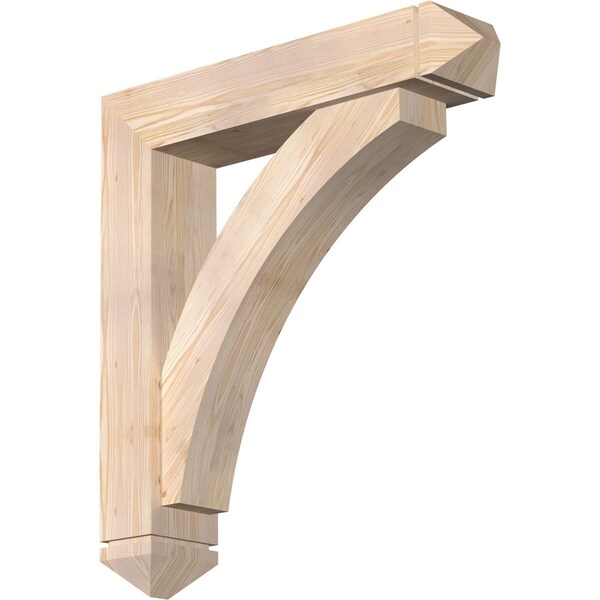Ekena Millwork Thorton Arts and Crafts Smooth Bracket w/ Offset Brace, Douglas Fir, 7 1/2"W x 36"D x 40"H BKT0806X36X40THR03SDF - main